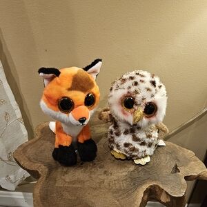 Ty Beanie Boo Owl & Fox Bundle